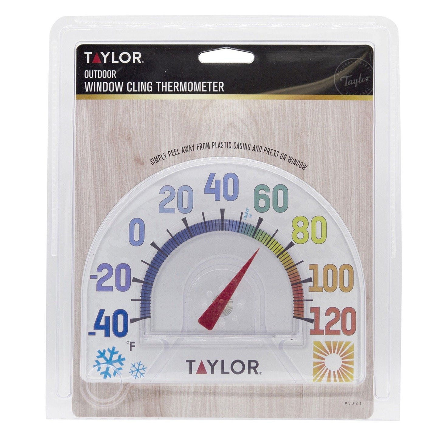 Taylor Precision Products 5323 Four-Season Static Cling Thermometer
