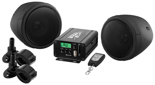 Boss MCBK520B Motorcycle/UTV Speaker & Amp USB/SD/FM Waterproof Speakers black