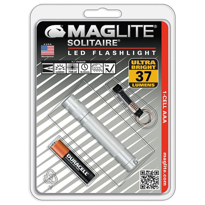 Maglite SJ3A106 1 CELL AAA  Solitaire LED Silver Flashlight