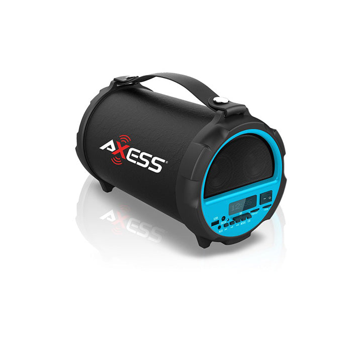 AXESS SPBT1037BL Bluetooth In-Outdoor 2.1 Cylinder Speaker  Built-In 4" Sub Blue