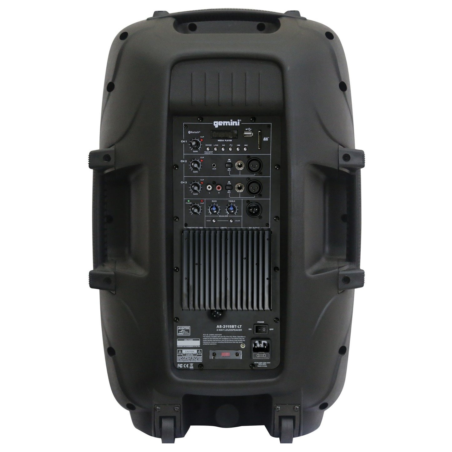Gemini AS-2115BT-LT 2,000-Watt Active 15-Inch Multi-LED Bluetooth® Loudspeaker