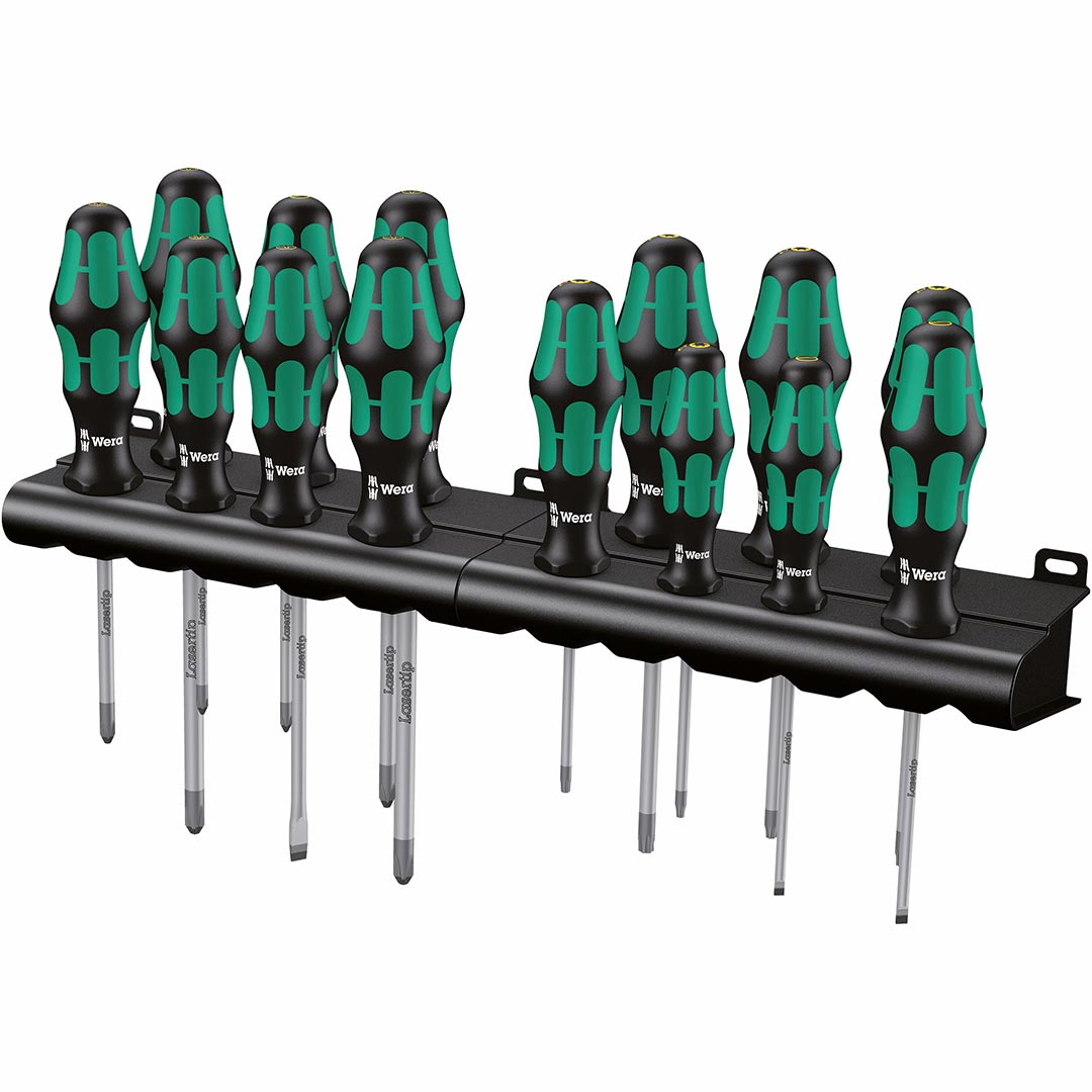 Wera 05105630001 Kraftform Screwdriver Set with Racks (16-Piece Set)