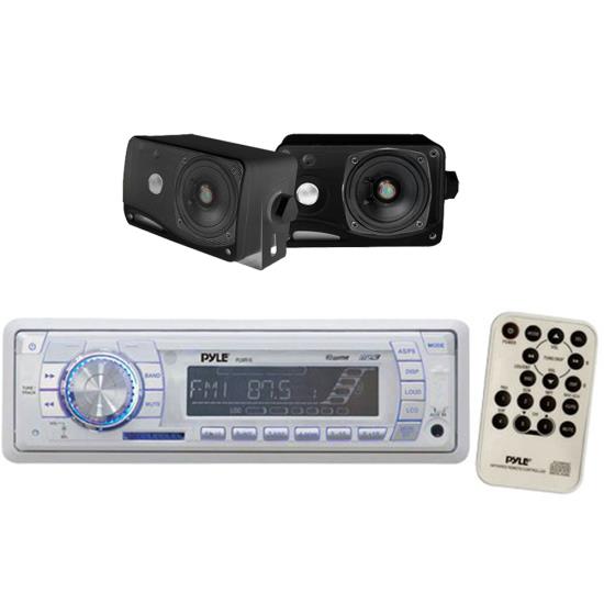Pyle In-Dash Marine USB/SD Stereo MP3 & 2 x 3.5" 200W Speakers & Remote Control