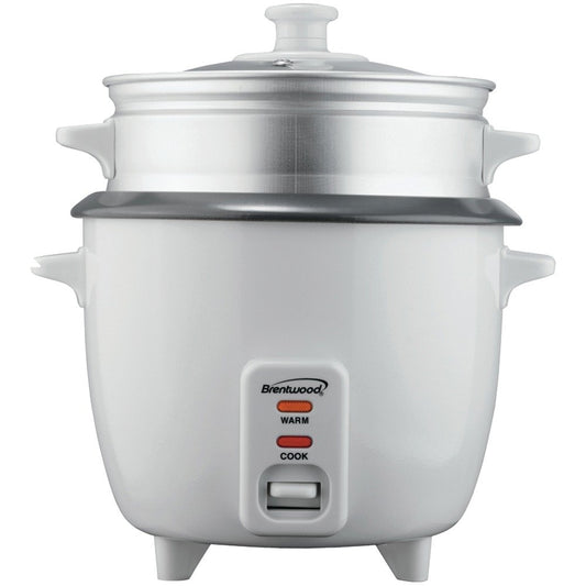 Brentwood Appl. TS-180S Rice Cooker w/Steamer (8 Cups, 500W)