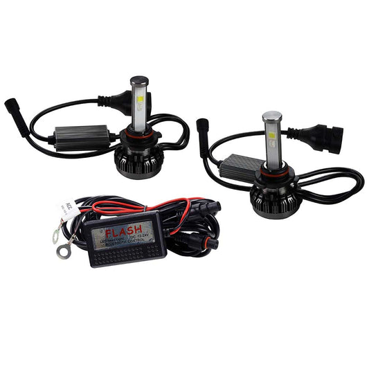 MaxPower H7 RGB 6000K LED Headlights Controlled By Smart Phone Via Bluetooth