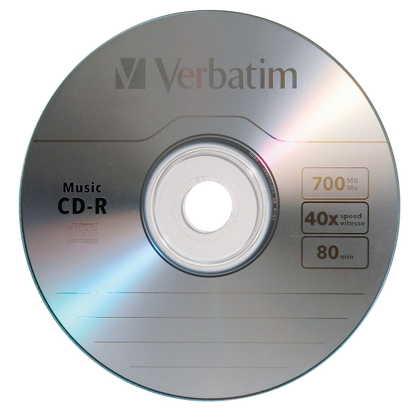 Verbatim 96155 40x 80-Minute CD-R with Branded Surface, 25 Pack