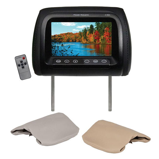 Power Acoustik H78CC 7" Headrest Monitor 3 Color Skins Dual Channel IR