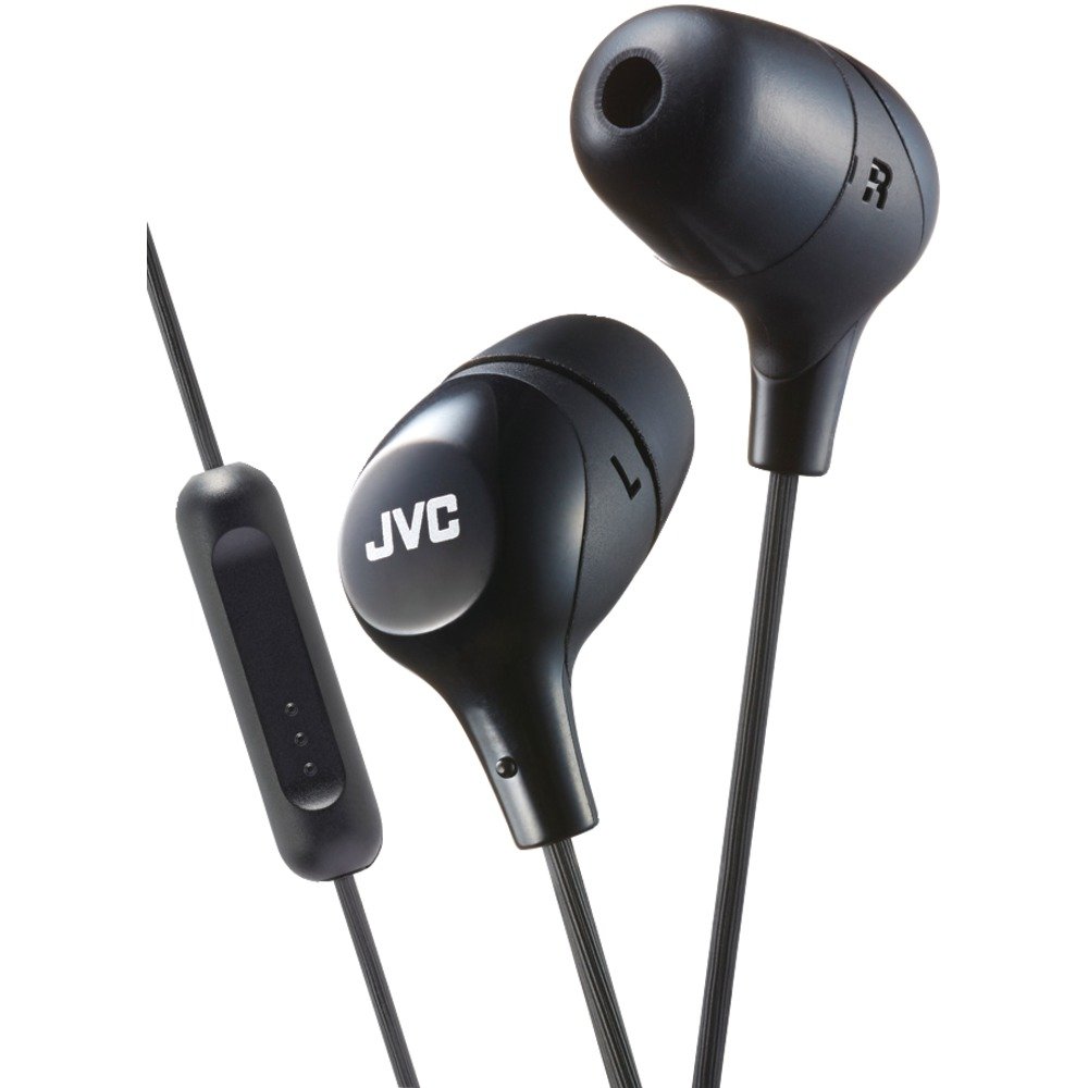 JVC HAFX38MB Marshmallow Inner-Ear Headphones w/Microphone (Black)