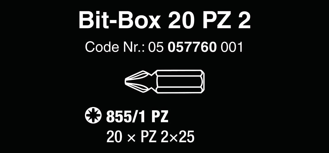 Wera 05057760001 Bit-Box Holds (20) Pozidriv Bits