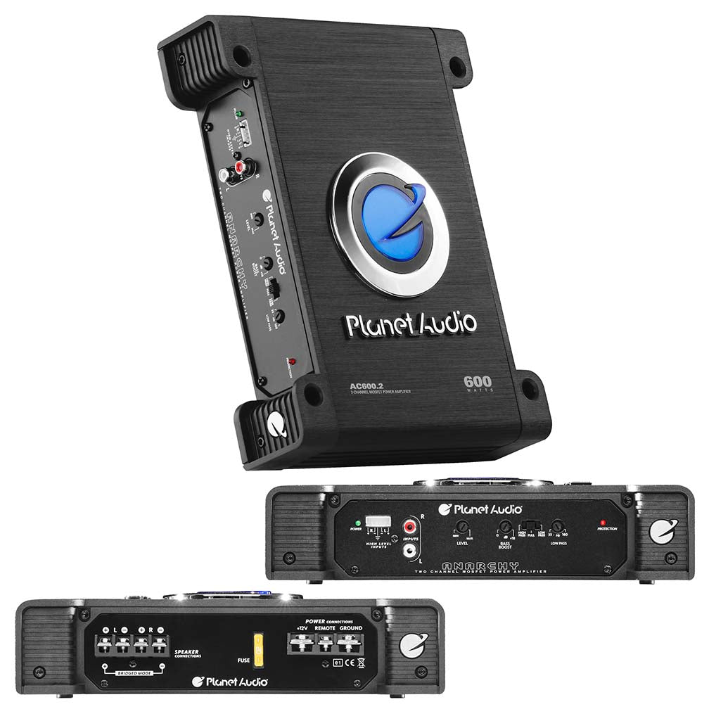 Planet Audio AC600.2 ANARCHY 600-Watt Full Range Class A/B 2 to 8 Ohm Stable 2 Channel Amplifier