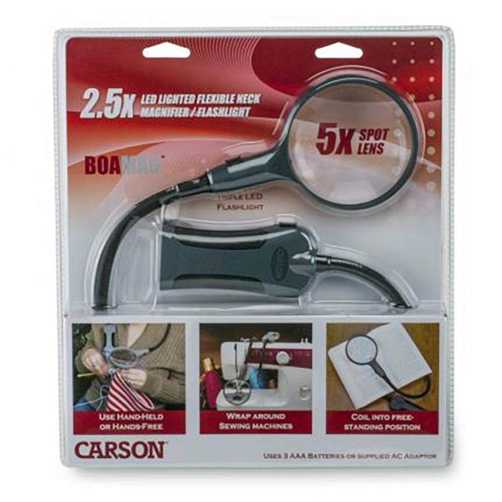 Carson SM22 2.5x Flexible Handheld and Handsfree Magnifier with 5x Spot Lens