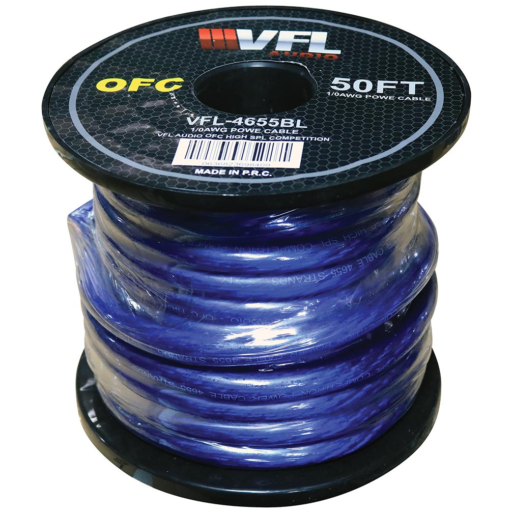 VFL VFL4655BL Power Wire OFC 0 Gauge 50 Foot  Blue
