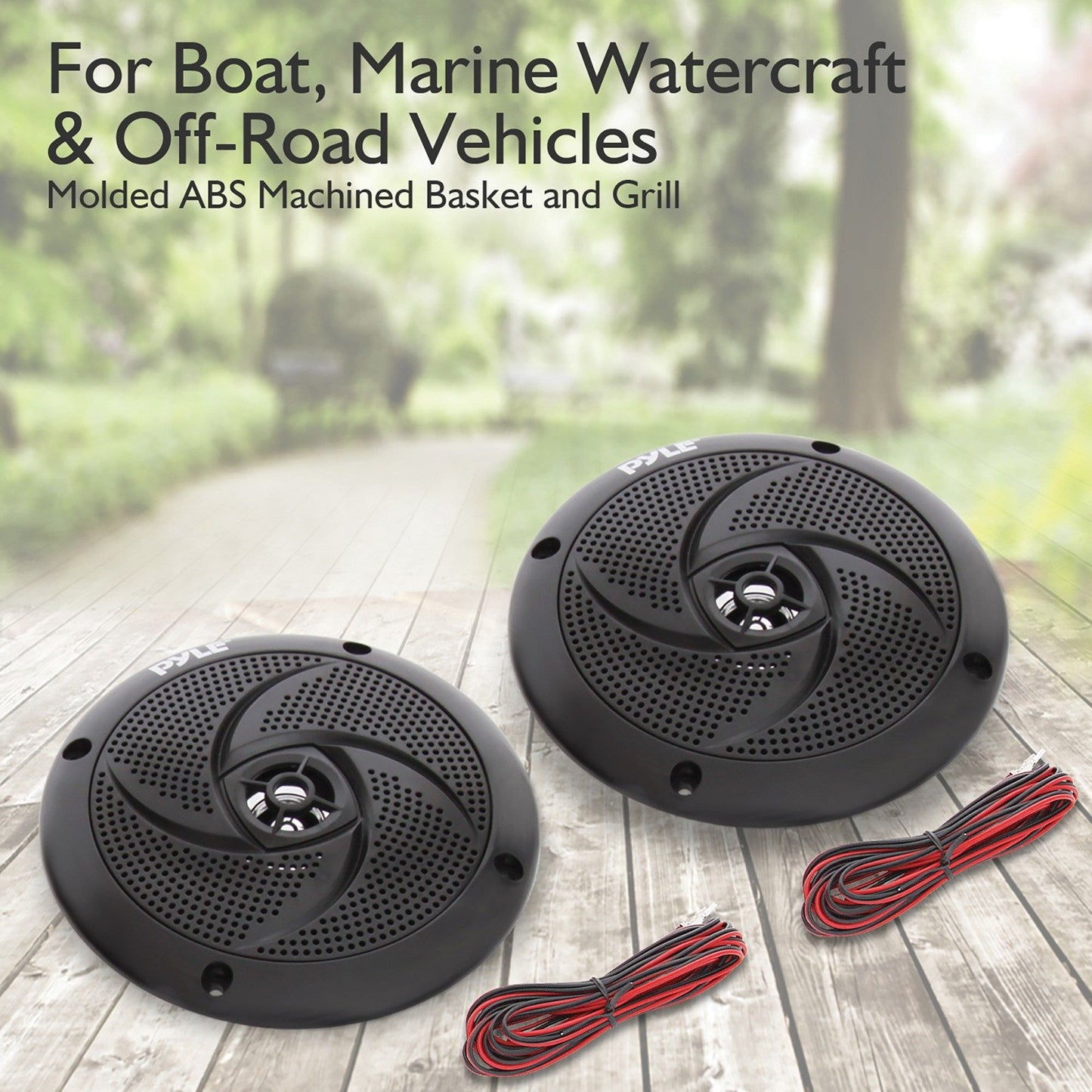 Pyle PLMRS4B 4" 100W Low-Profile Waterproof Marine Speakers