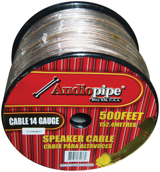 Audiopipe CABLE14500 14GA 500' Clear Speaker Wire