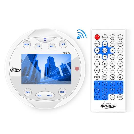Lanzar AQR82W Waterproof Bluetooth Marine Digital Stereo Radio MP3 AM/FM White