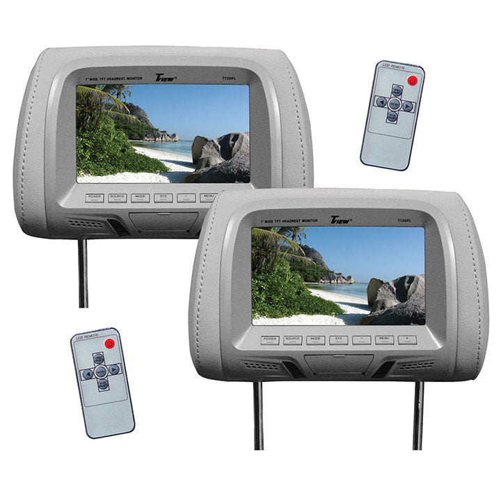 TView T726PLGR 7 Headrest Monitors (Pair) with IR Transmitter (Gray)