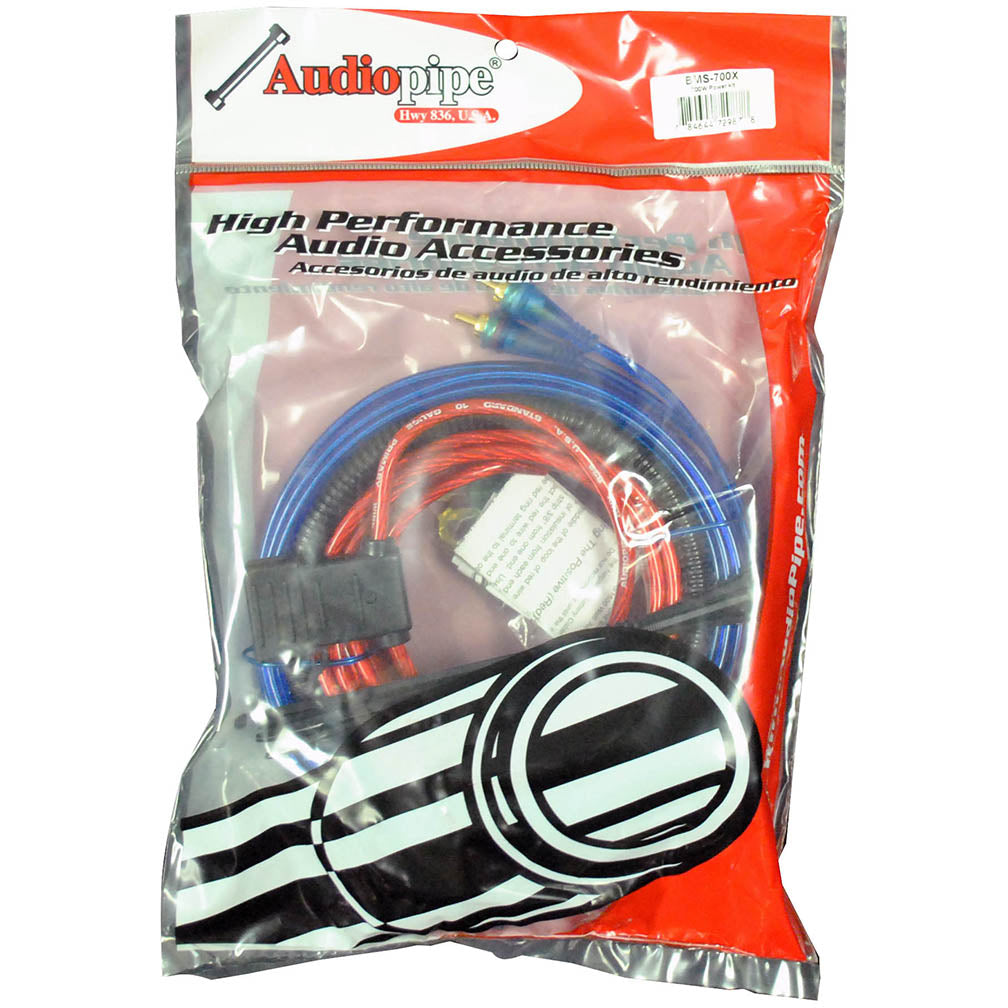 Audiopipe 10 Gauge Amplifier Wiring Kit - 700 Watts