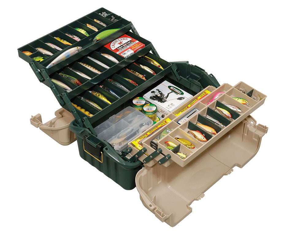 Plano 861600 Hip Roof Tackle Box w/6 trays - Green/Sandstone