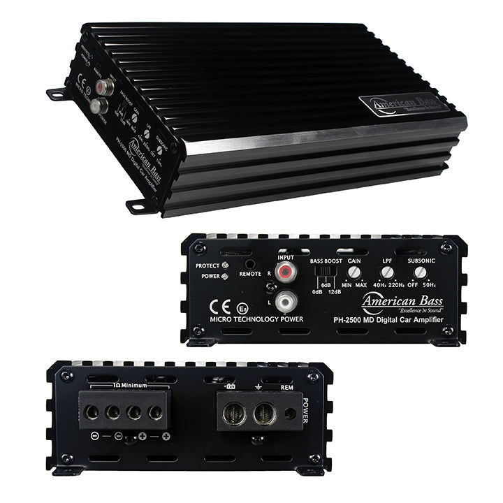 American Bass 2500W Max Class D Amplifier Phantom Micro-Technology