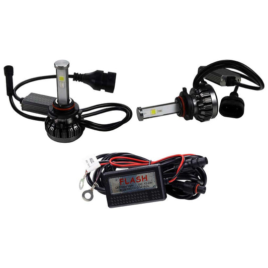 MaxPower H4 RGB 6000K LED Headlights Controlled By Smart Phone Via Bluetooth