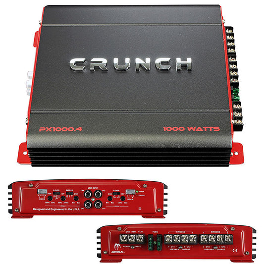 Crunch 1000.4 1000W POWERX Series 4-channel Bridgeable Car Audio Amplifier