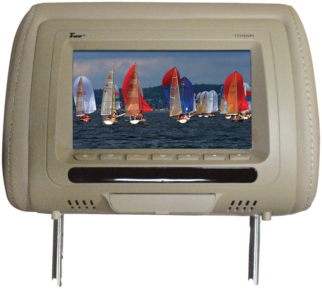 TView T737DVPLTAN 7 Headrest Monitors (Pair) 1-with DVD Player, 1-Monitor Only