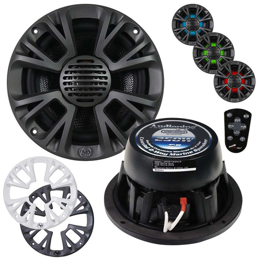 Audiopipe APMPT625LD 6" 2-way Marine Speaker w/LED Lights 500W Max grills incl.