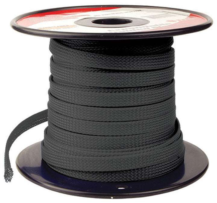 PIPEMANS ISBR6M100BK 1/4 Expandable Braided Sleeve  Black (100 feet)