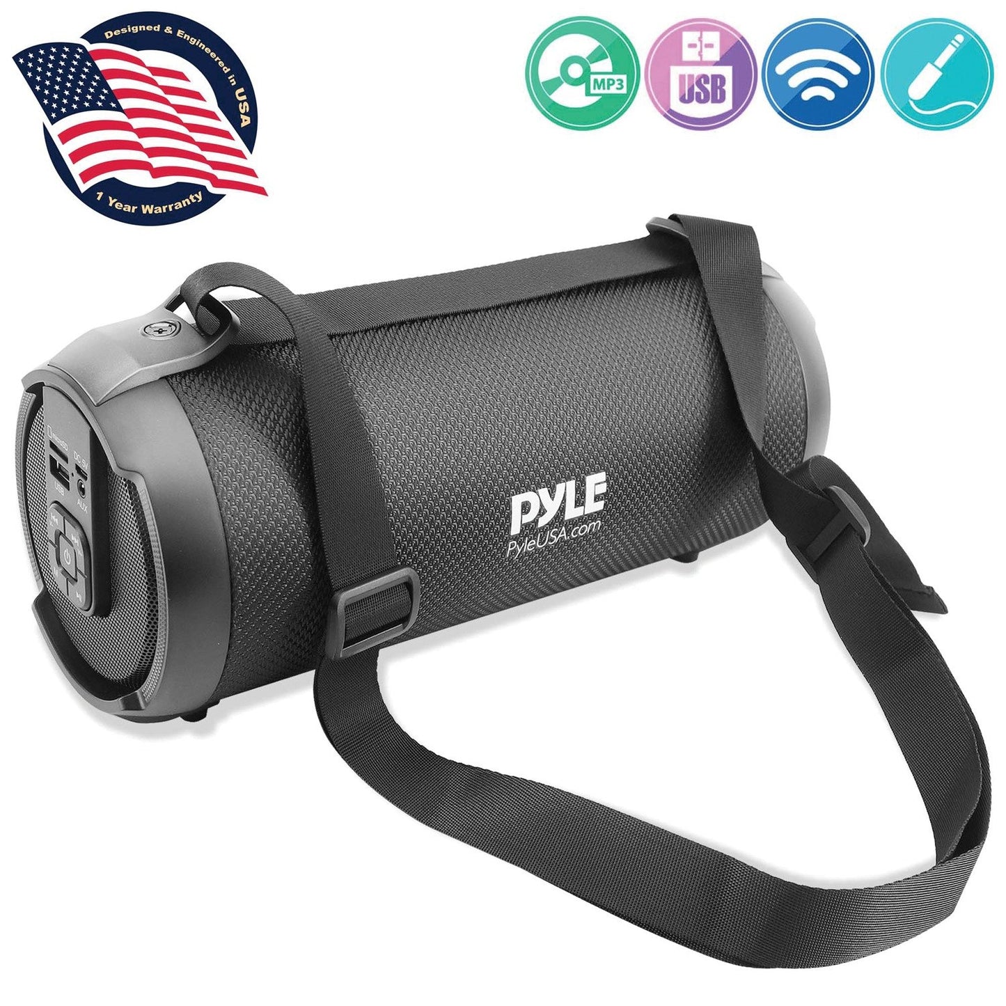 Pyle PBMSPG2BK Portable Bluetooth Speaker Radio System