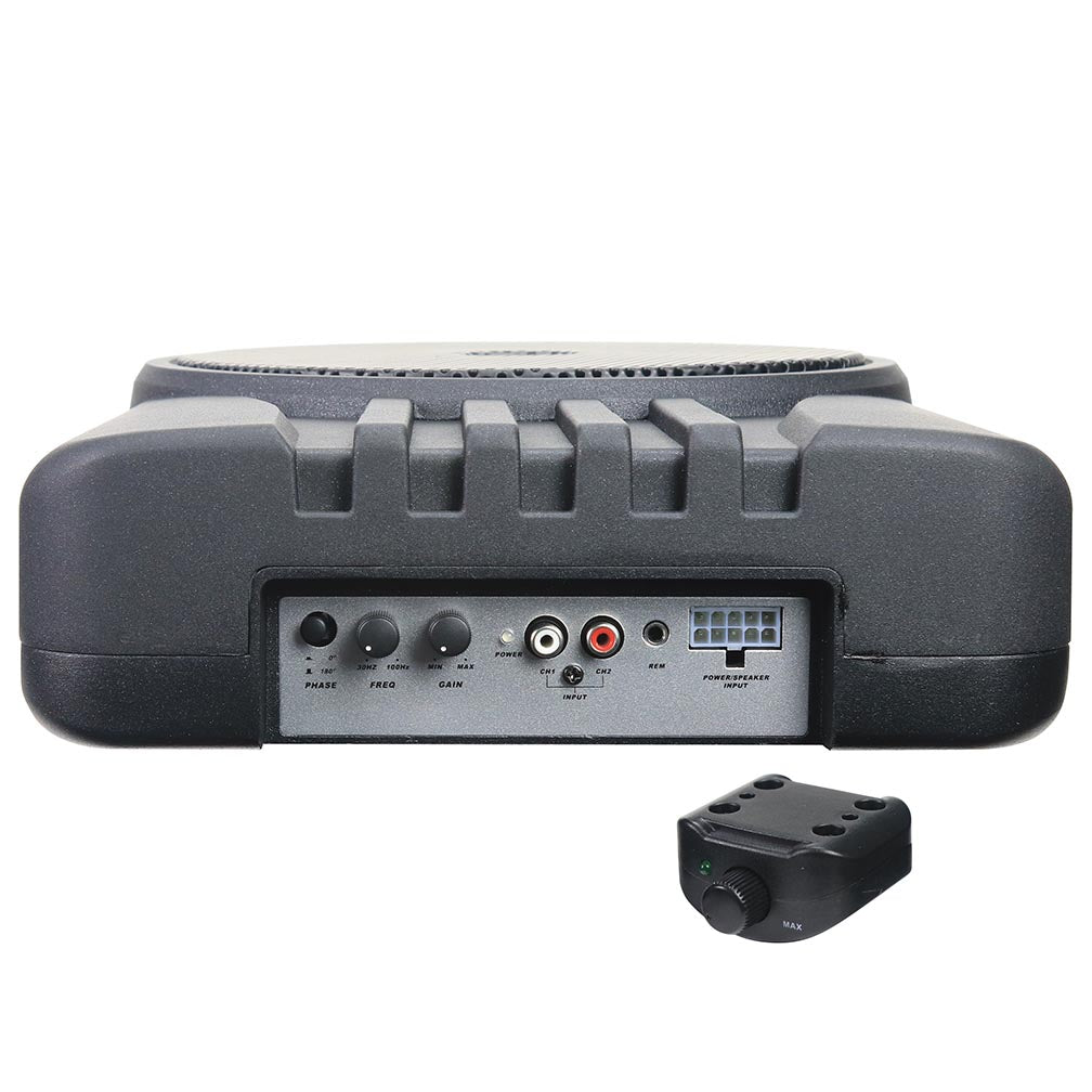 Audiopipe APLP1001 10" Active Enclosed Low Profile Sub System 300W Max Dual 2Ohm