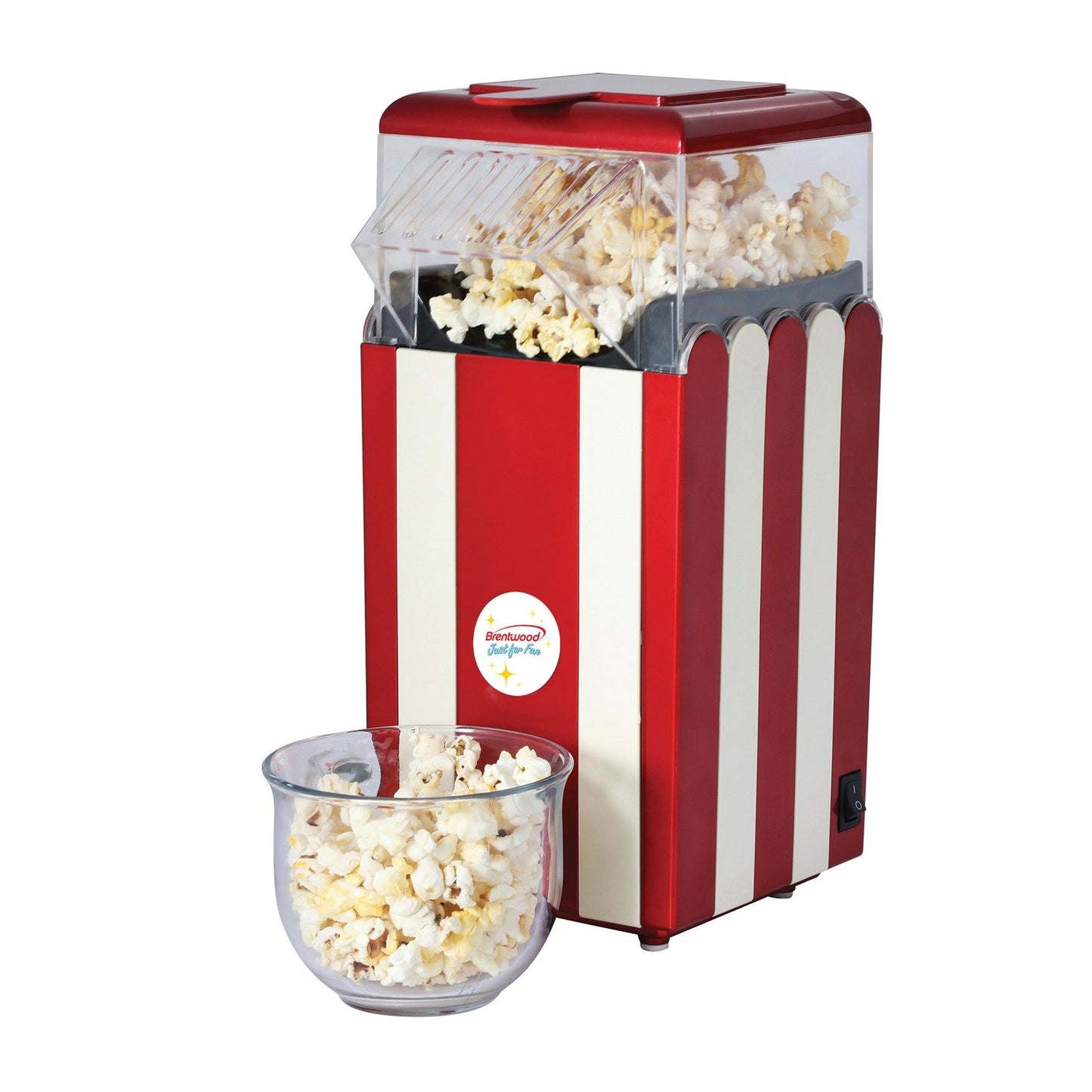 Brentwood Appl. PC-488R Classic Striped 8-Cup Hot Air Popcorn Maker