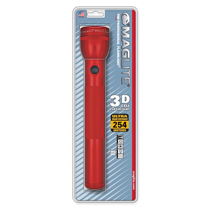 MAGLITE S3D036 3 CELL D  Flashlight Red