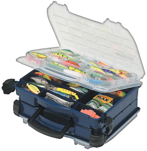Plano 395210 LockJaw Double Tackle Box,  Blue/Clear
