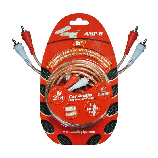 Audiopipe Amp6 6 Clear Jacket Installer Series Rca Cable