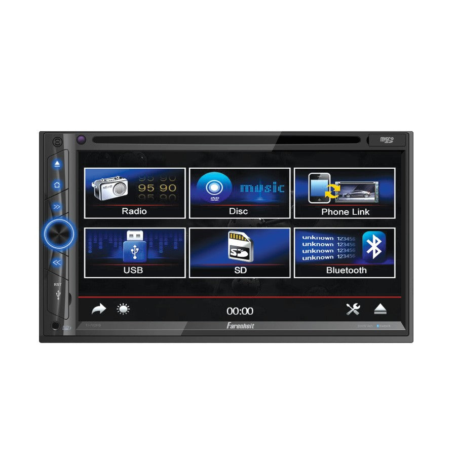 Farenheit TI702HB 7" LCD DDin Indash DVD Player Bluetooth Android