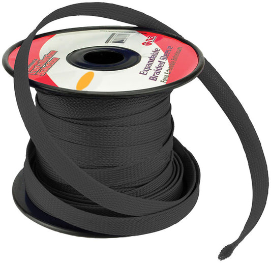 PIPEMANS ISBR6M100BK 1/4 Expandable Braided Sleeve  Black (100 feet)