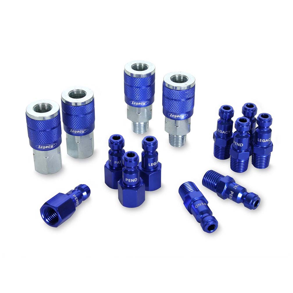 Colorconnex A72440C8PK Plug Type C 1/4In Mnpt 1/4In Body Blue 8 Pack