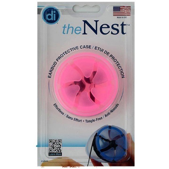 Digital Innovations 4100800 The Nest TangleFree Earphone Earbud Case Pink