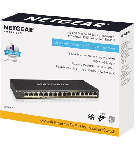 Netgear GS316PP-100NAS 16 Port Gig Poe+ Switch