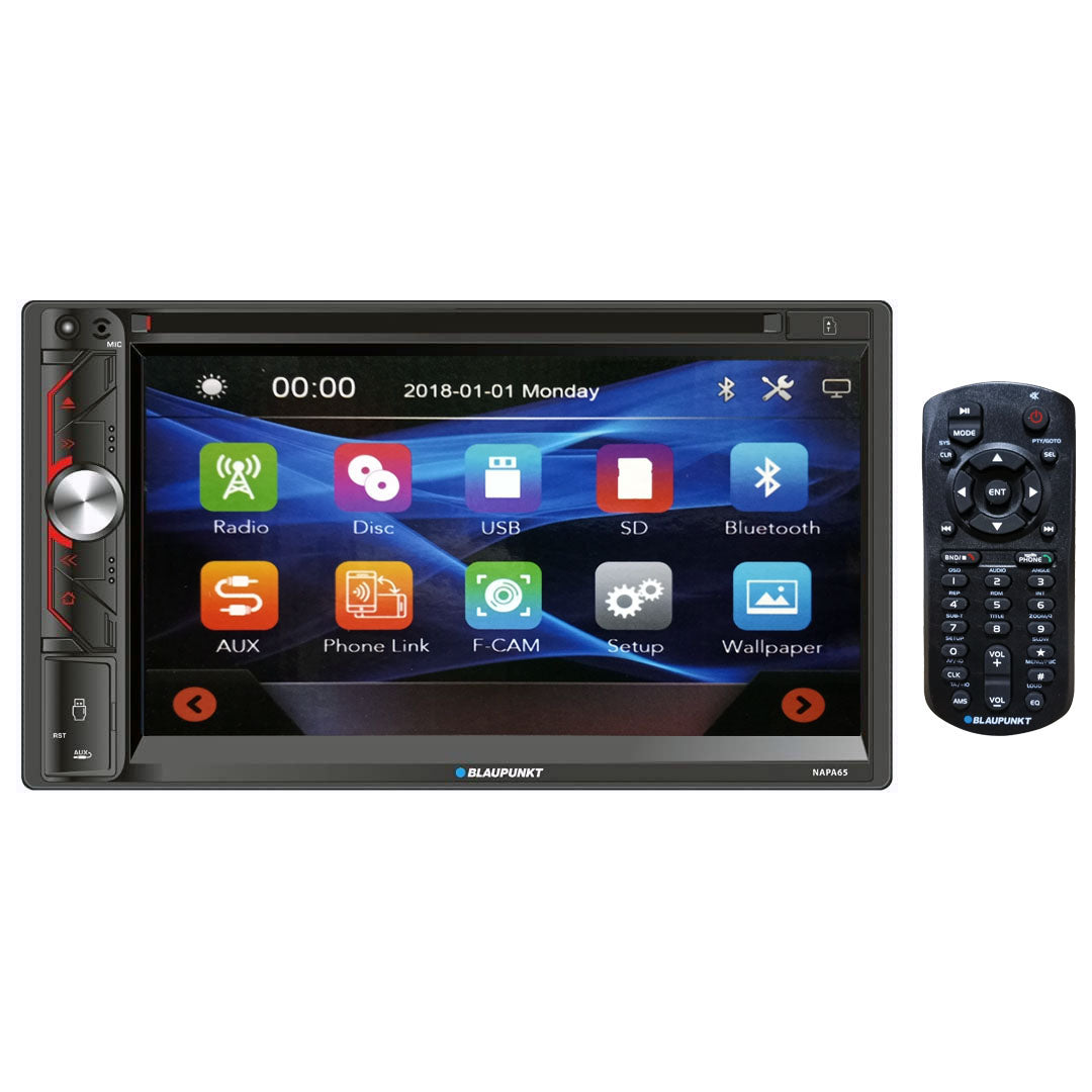 Blaupunkt NAPA65 6.9" D.DIN Fixed Touchscreen DVD Receiver w/ BT & Remote