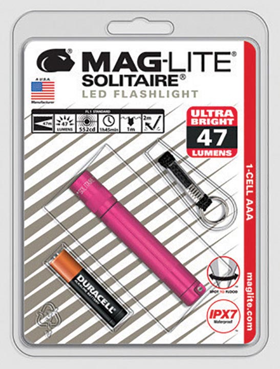 MAGLITE K3AMW6 SOLITAIRE AAA NBCF Pink Blister Pack