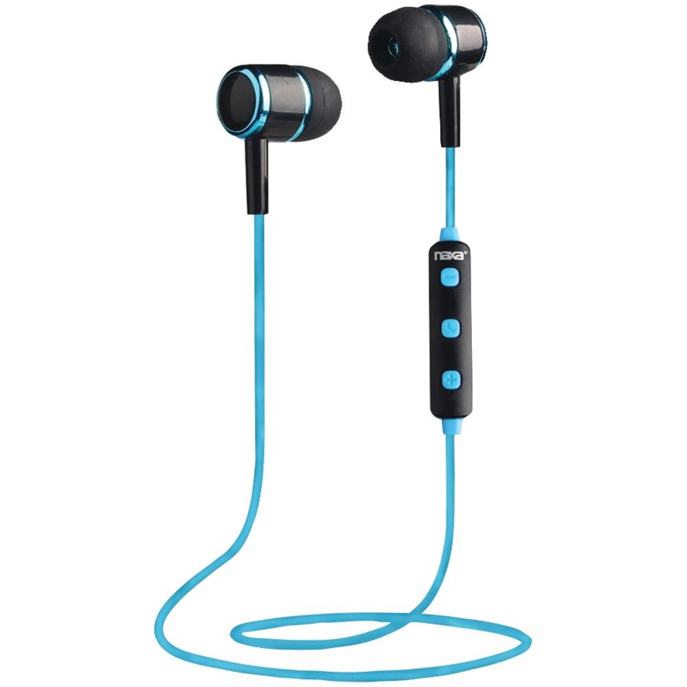 Naxa NE-950 BLACK/BLUE Bluetooth Isolation Earbuds w/Microphone & Remote (Blue)