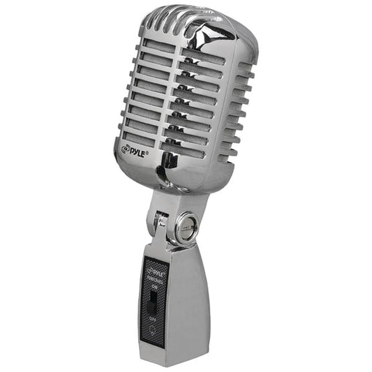 Pyle PDMICR68SL Classic Die-Cast Metal Retro-Style Dynamic Vocal Microphone