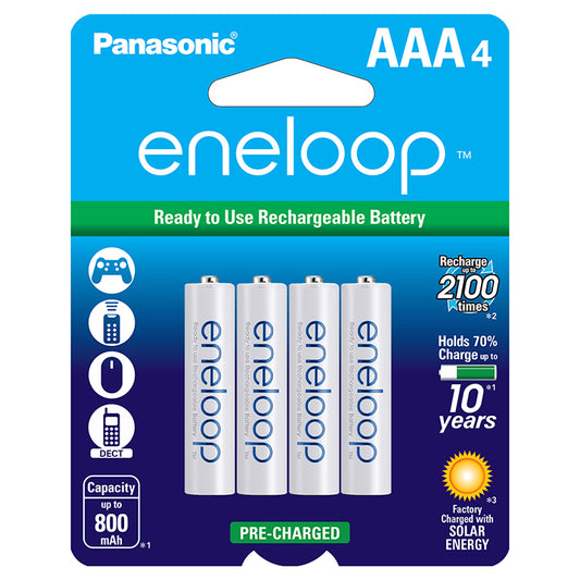 Panasonic BK4MCCA4BA Eneloop AAA Rechargable (4-Pack)