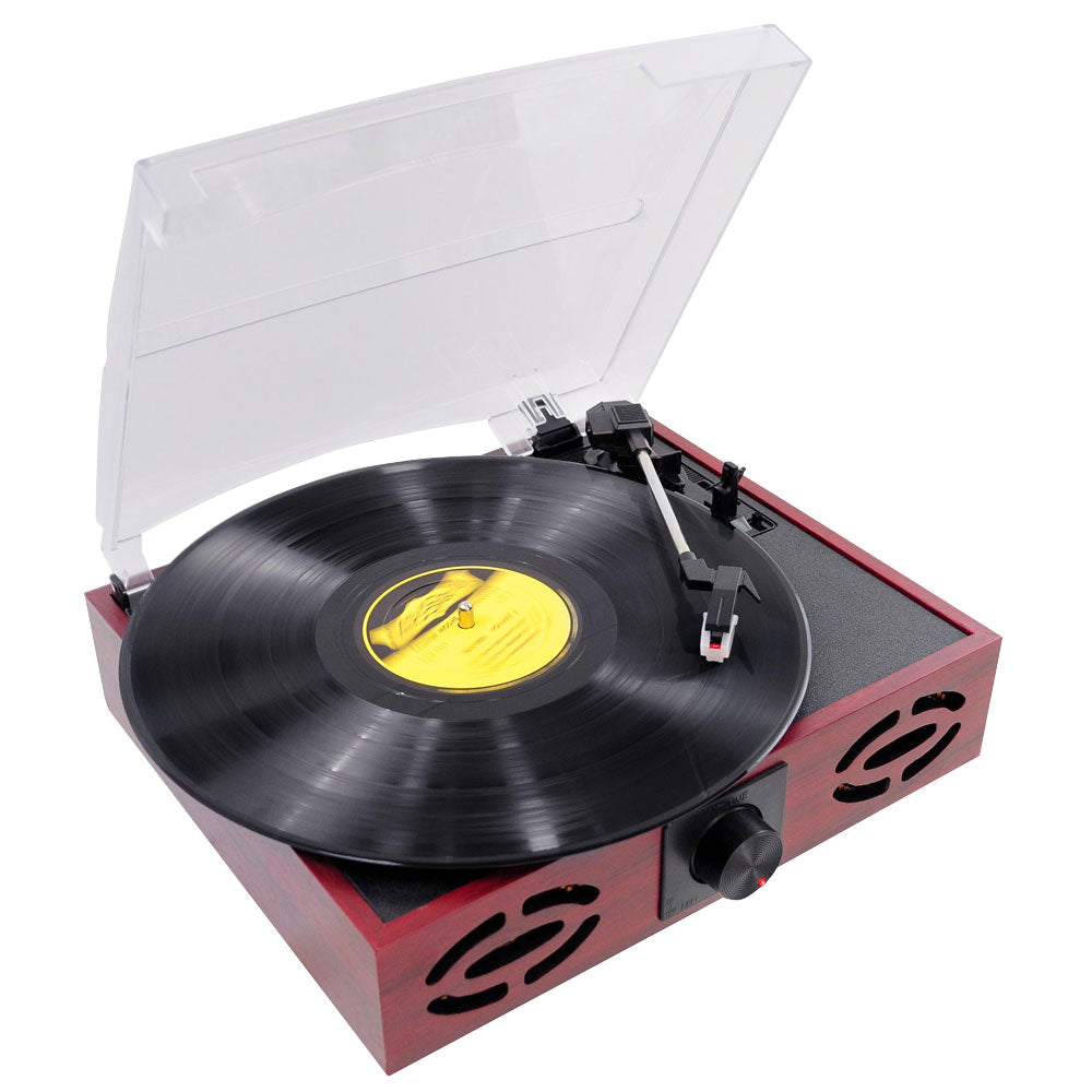 Pyle PVNT7U Classic Vintage Retro Style Turntable with Vinyl-to-MP3 Recording Connect to Computer and Create Digital Audio Files