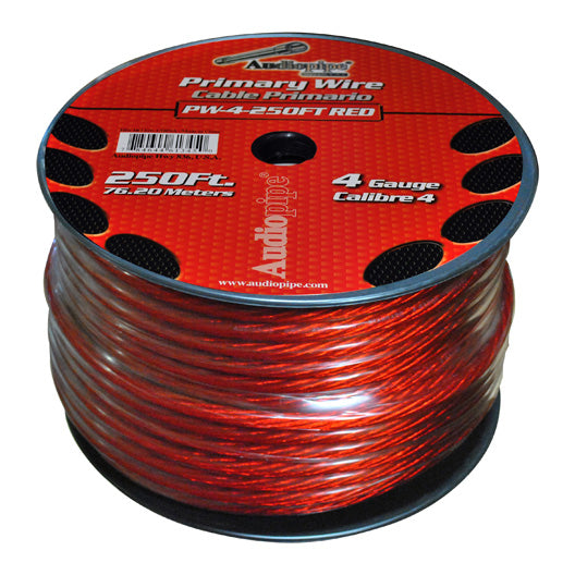 Audiopipe PW4250-R 250 Ft. Primary WIre 4 Gauge (RED)