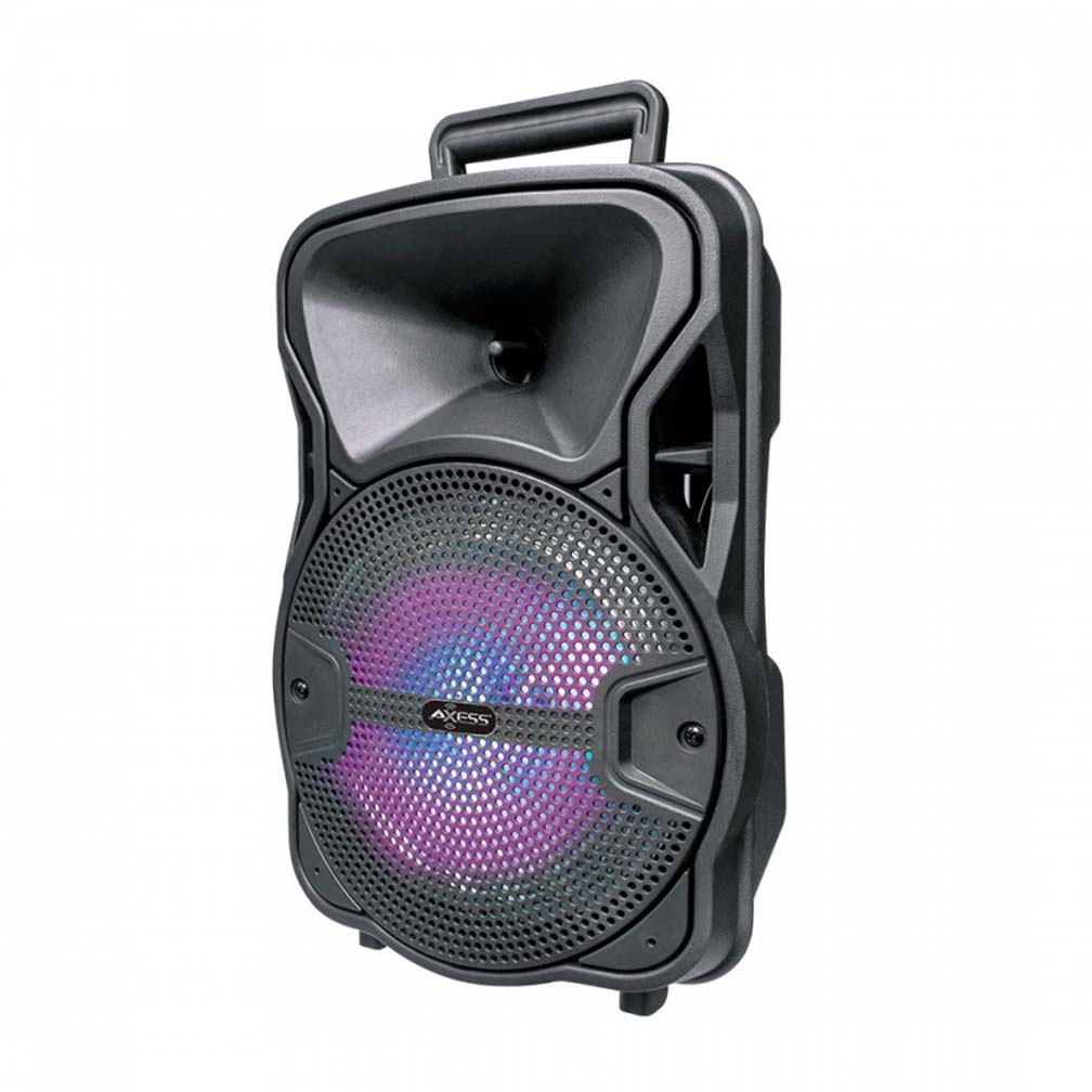 Axess 8" Bluetooth Party Speaker Disco LightsRemoteRechargeable Battery