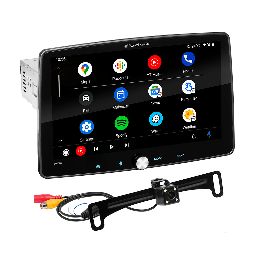 Planet Audio P100CPAC 1DIN Mechless 10.1" Swivel Touchscreen & Backup Camera