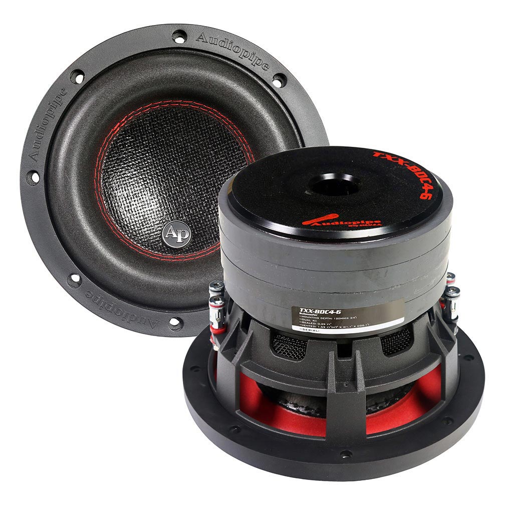 Audiopipe TXXBDC46 6.5" Compsoite Cone Subwoofer Quad Magnet Woofer 250W RMS