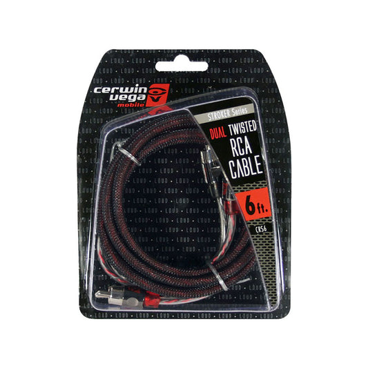 Cerwin Vega CRV12 Vega Series 2ch RCA cable 12ft dual twisted dual molded ends